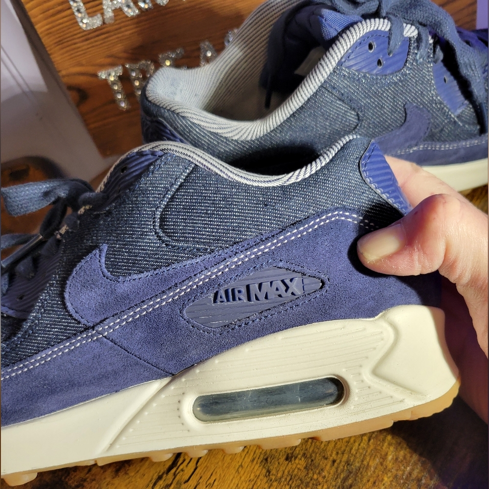 Nike Air Max 90 SE size 9 Womens Denim Bianary Blue/White Gum Sneakers w/ Soles - Picture 4 of 14